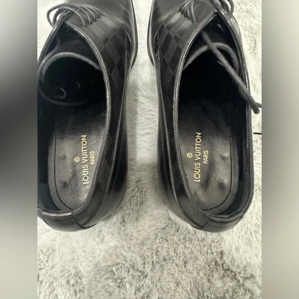 Louis Vuitton Derby Men's Black Leather Dress Shoes Size 6 1/2 - Picture 11 of 12
